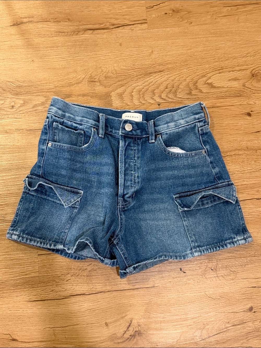 PacSun Blue Denim Cargo Shorties